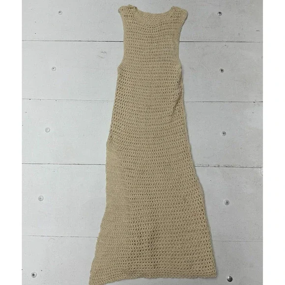 Shein Dresses | Shein Beige Crochet Knit Sleeveless Tank Dress Womens One Size | Color: Tan | Size: One Size | Beyondexchange2's Closet Shein Dresses | Shein Beige Crochet Knit Sleeveless Tank Dress Womens One Size | Color: Tan | Size: One Size | Beyondexchange2's Closet